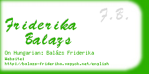 friderika balazs business card