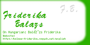 friderika balazs business card